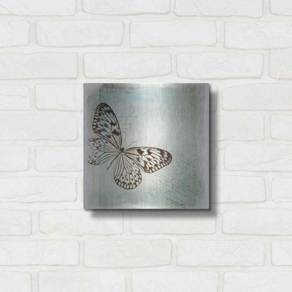 Luxe Metal Art 'Floating Butterfly IV' by Debra Van Swearingen, Metal Wall Art,12x12