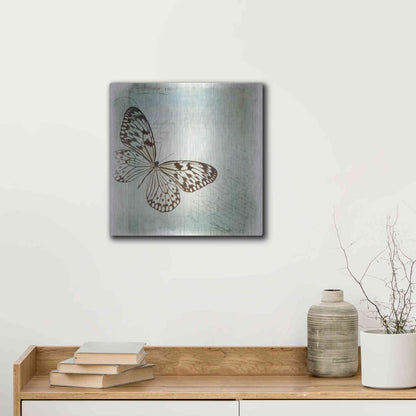 Luxe Metal Art 'Floating Butterfly IV' by Debra Van Swearingen, Metal Wall Art,12x12