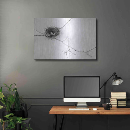 Luxe Metal Art 'Nest and Branch I' by Debra Van Swearingen, Metal Wall Art,36x24