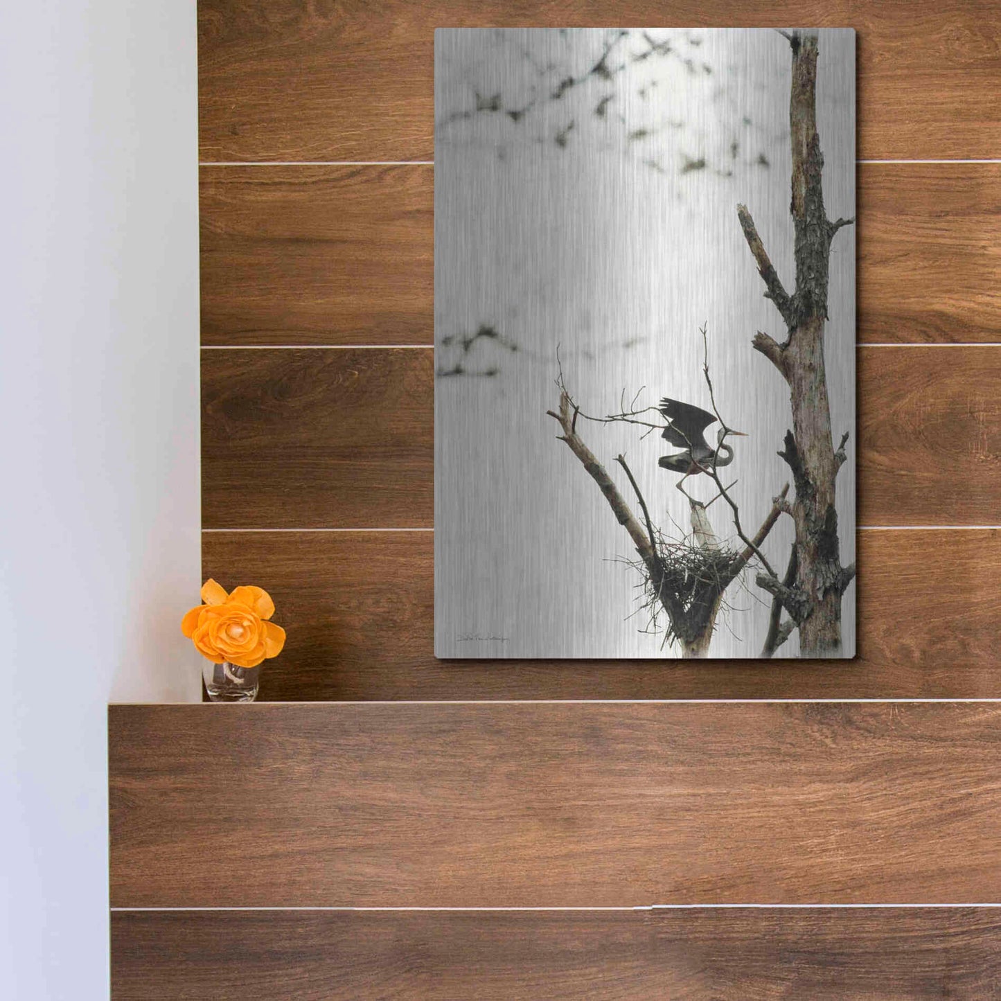 Luxe Metal Art 'Poised' by Debra Van Swearingen, Metal Wall Art,12x16
