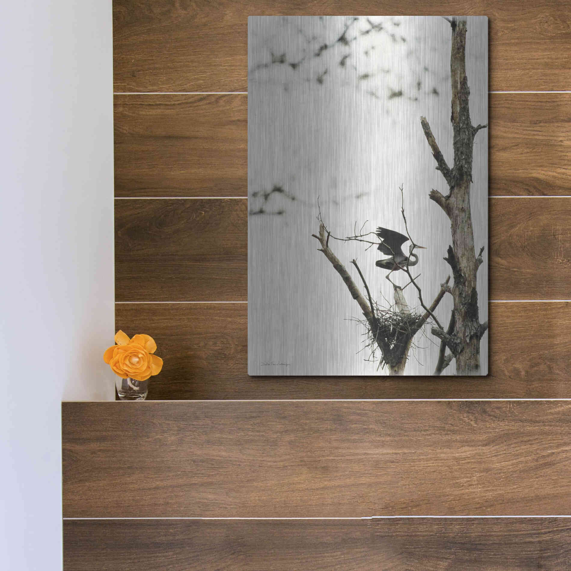 Luxe Metal Art 'Poised' by Debra Van Swearingen, Metal Wall Art,12x16