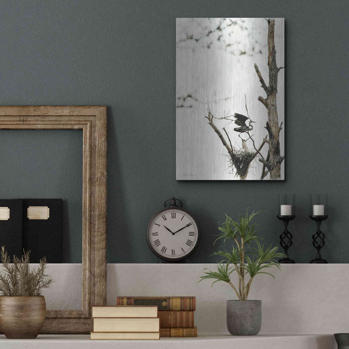 Luxe Metal Art 'Poised' by Debra Van Swearingen, Metal Wall Art,12x16