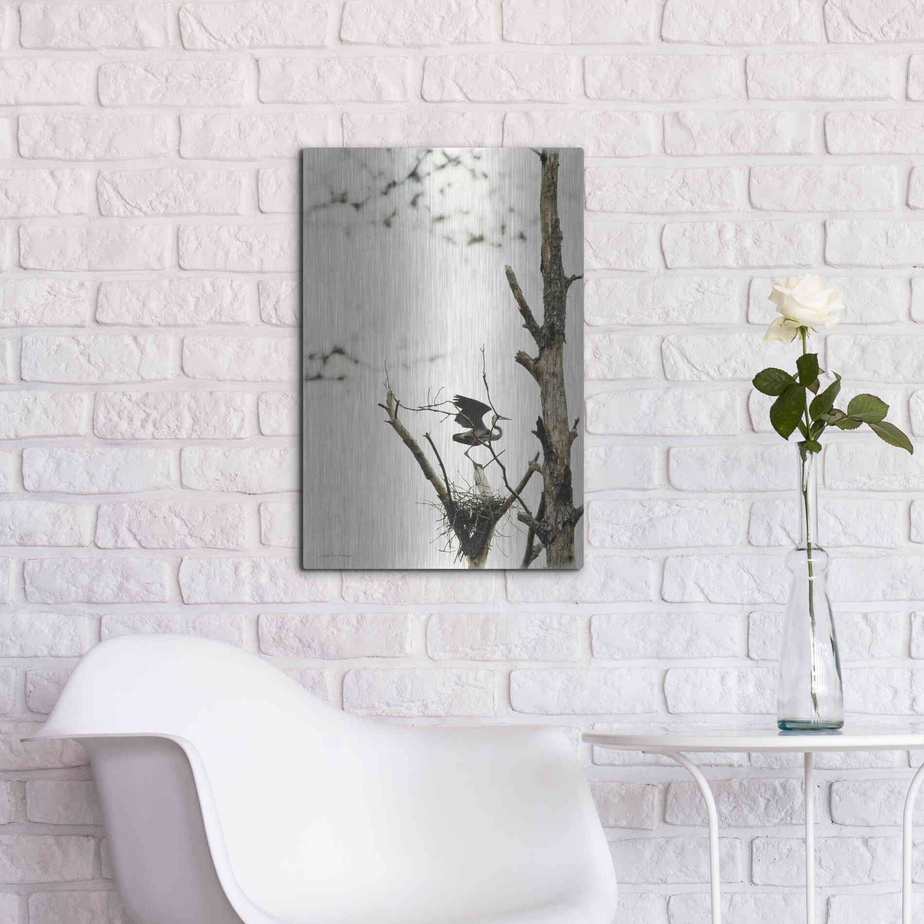 Luxe Metal Art 'Poised' by Debra Van Swearingen, Metal Wall Art,16x24