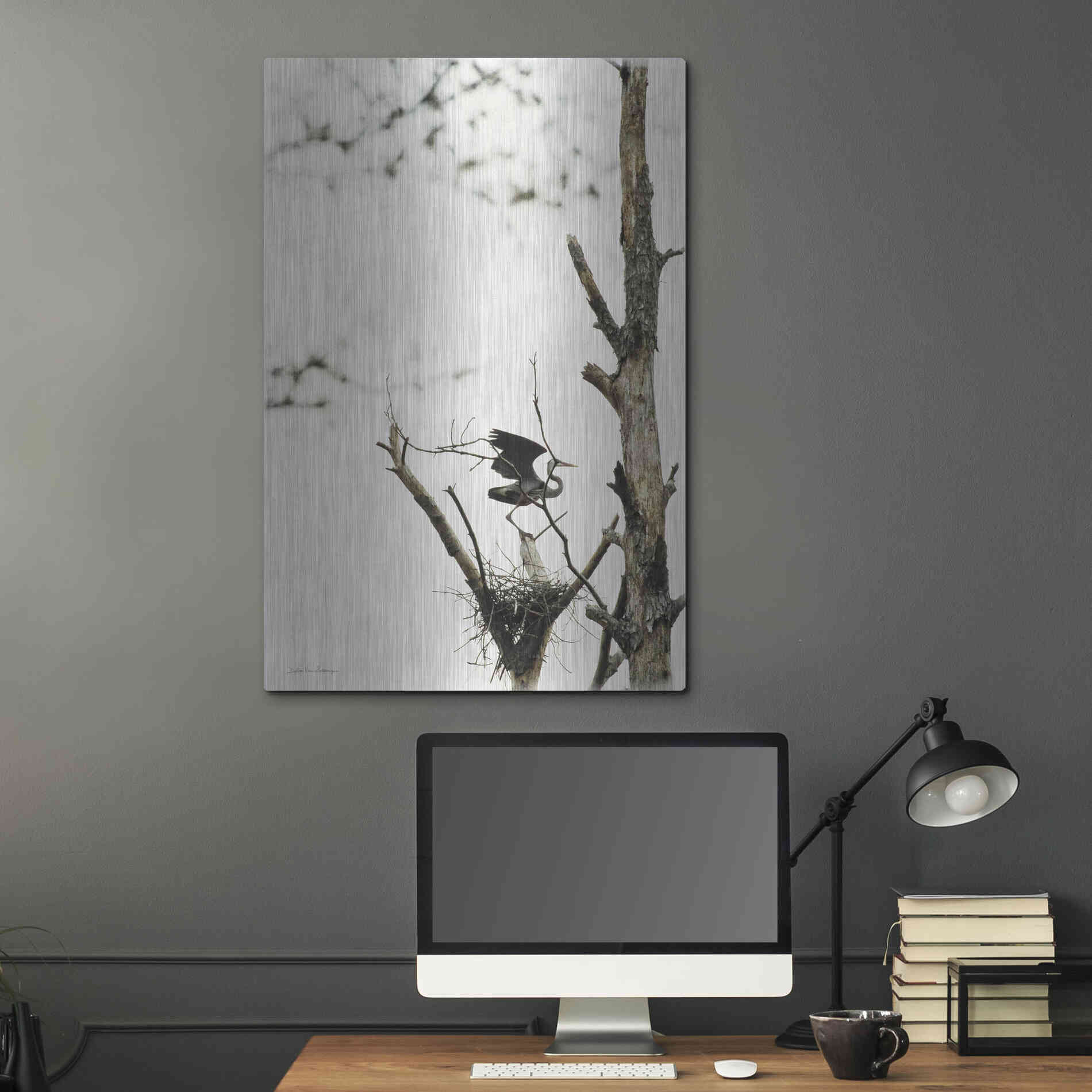 Luxe Metal Art 'Poised' by Debra Van Swearingen, Metal Wall Art,24x36