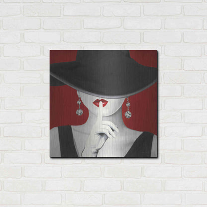 Luxe Metal Art 'Haute Chapeau Rouge I' by Marco Fabiano, Metal Wall Art,24x24