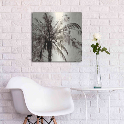 Luxe Metal Art 'Palm Tree Sepia III' by Debra Van Swearingen, Metal Wall Art,24x24