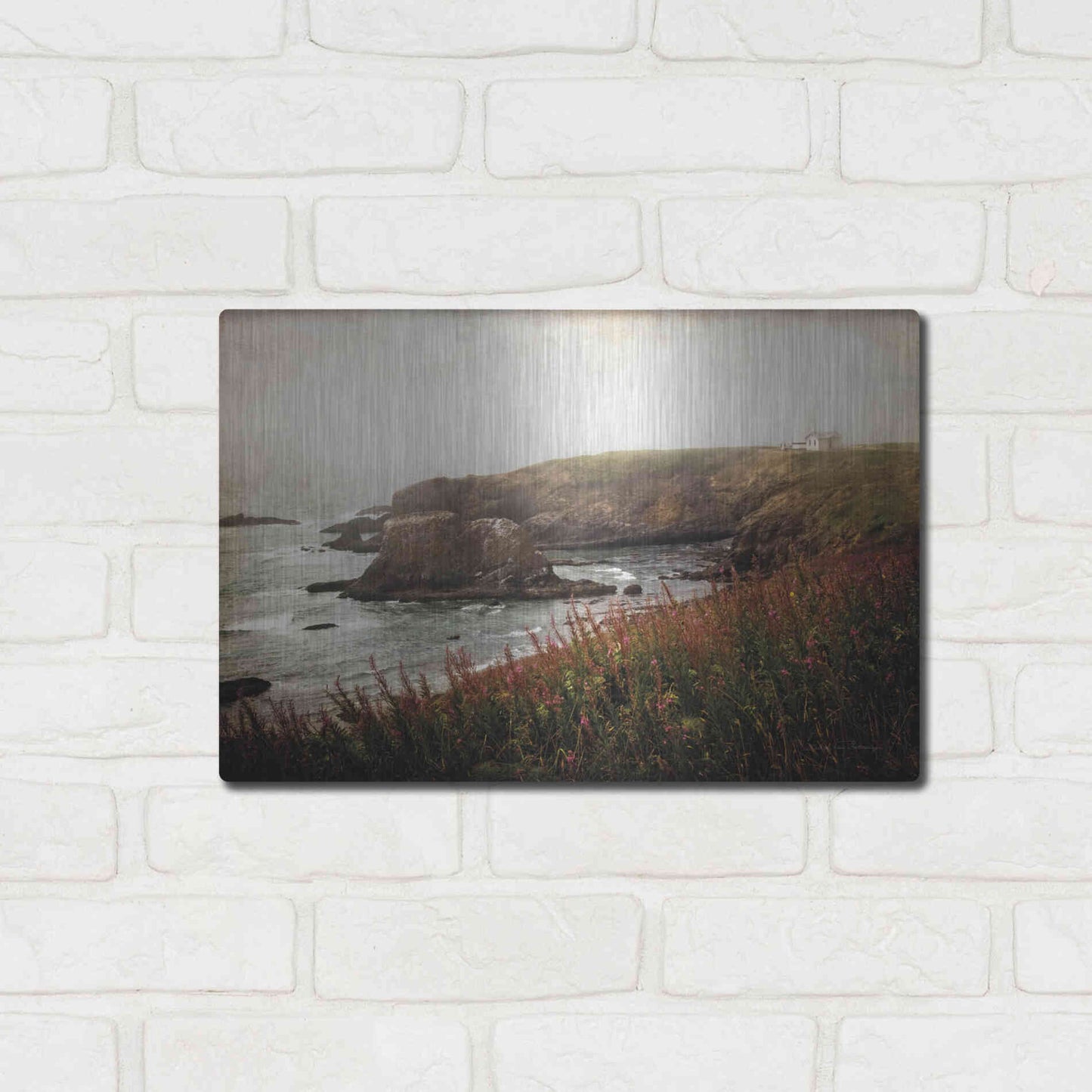 Luxe Metal Art 'Coastal Mist' by Debra Van Swearingen, Metal Wall Art,16x12