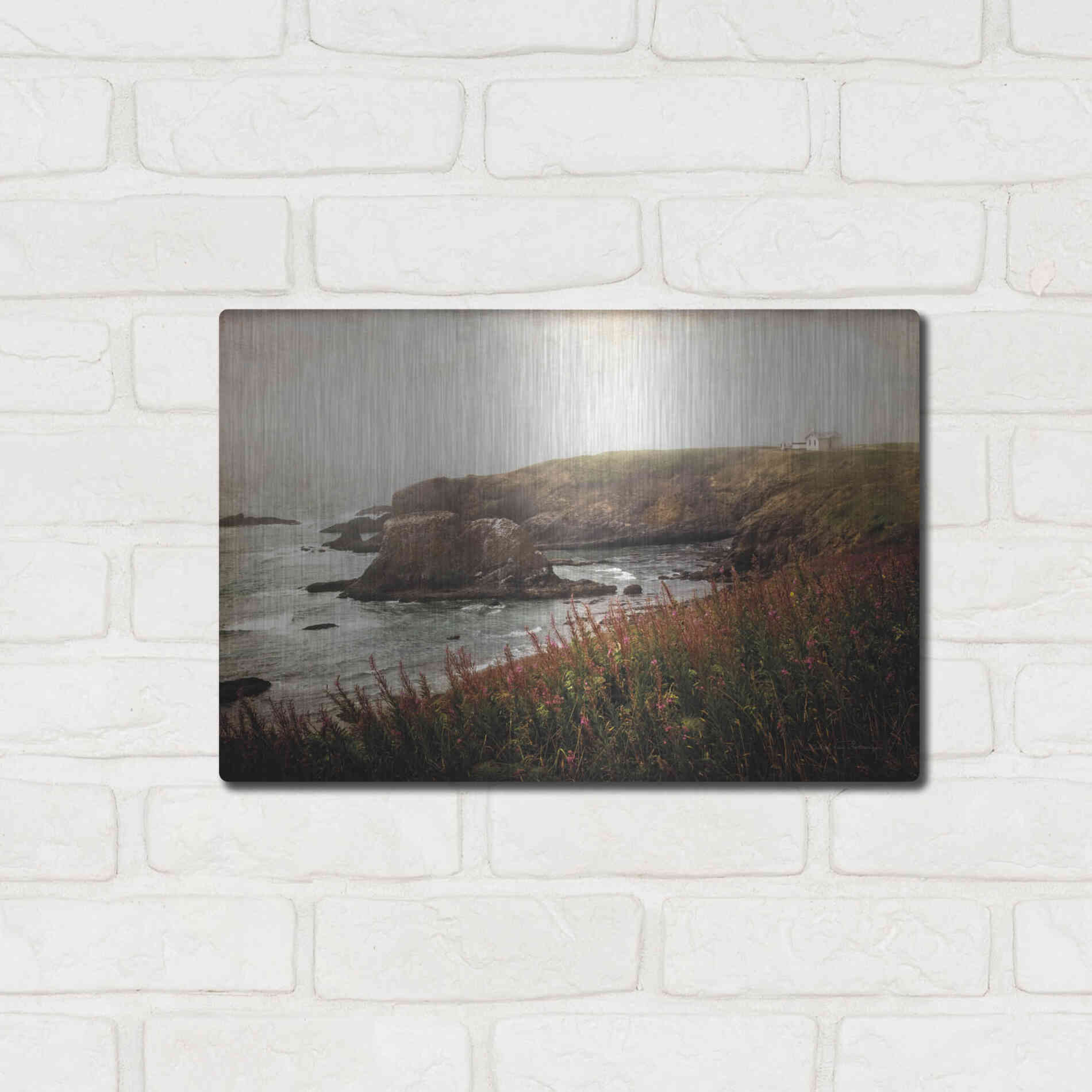 Luxe Metal Art 'Coastal Mist' by Debra Van Swearingen, Metal Wall Art,16x12