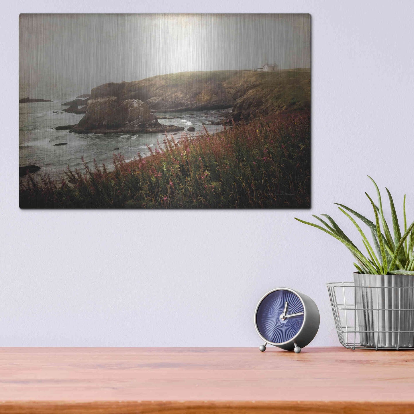 Luxe Metal Art 'Coastal Mist' by Debra Van Swearingen, Metal Wall Art,16x12