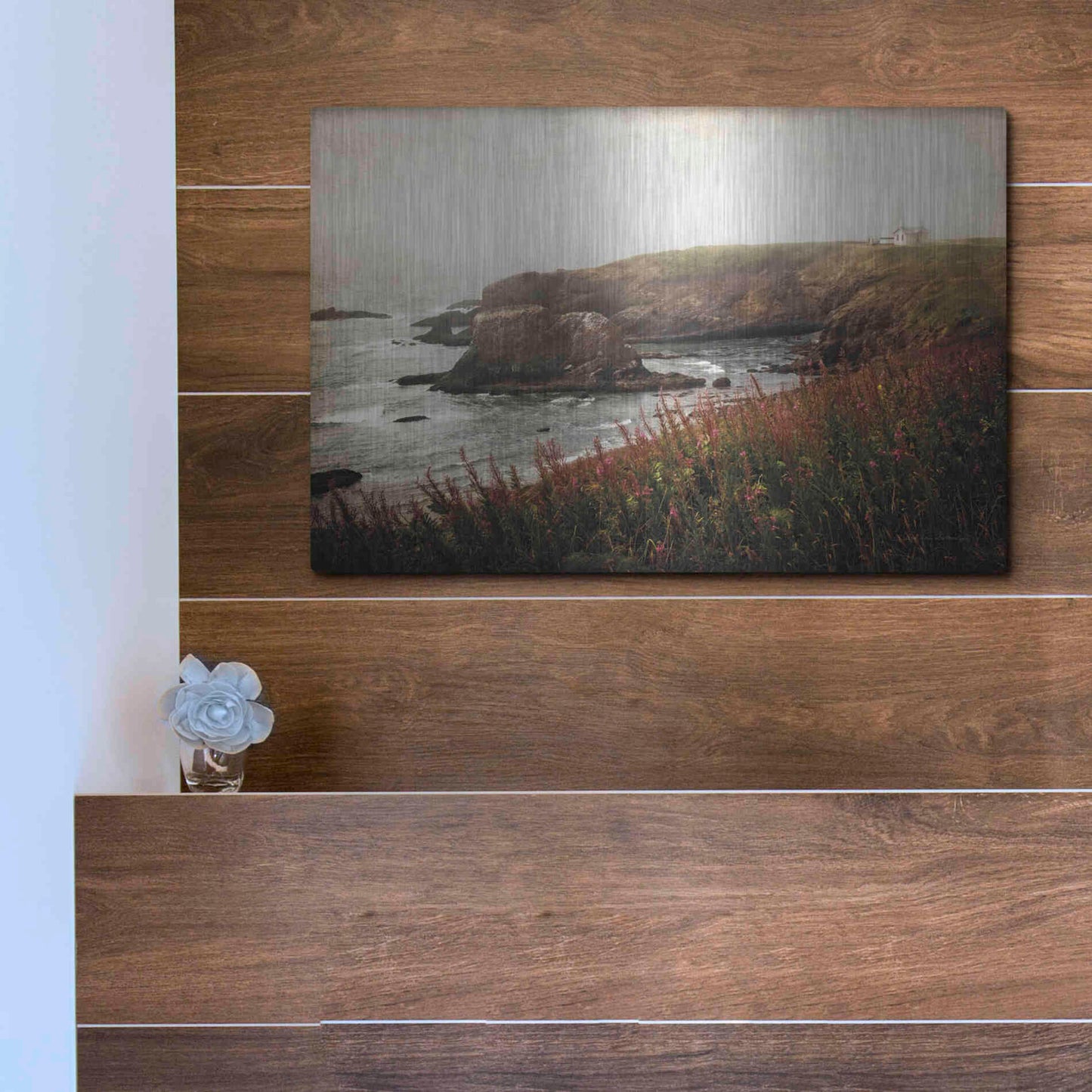 Luxe Metal Art 'Coastal Mist' by Debra Van Swearingen, Metal Wall Art,16x12