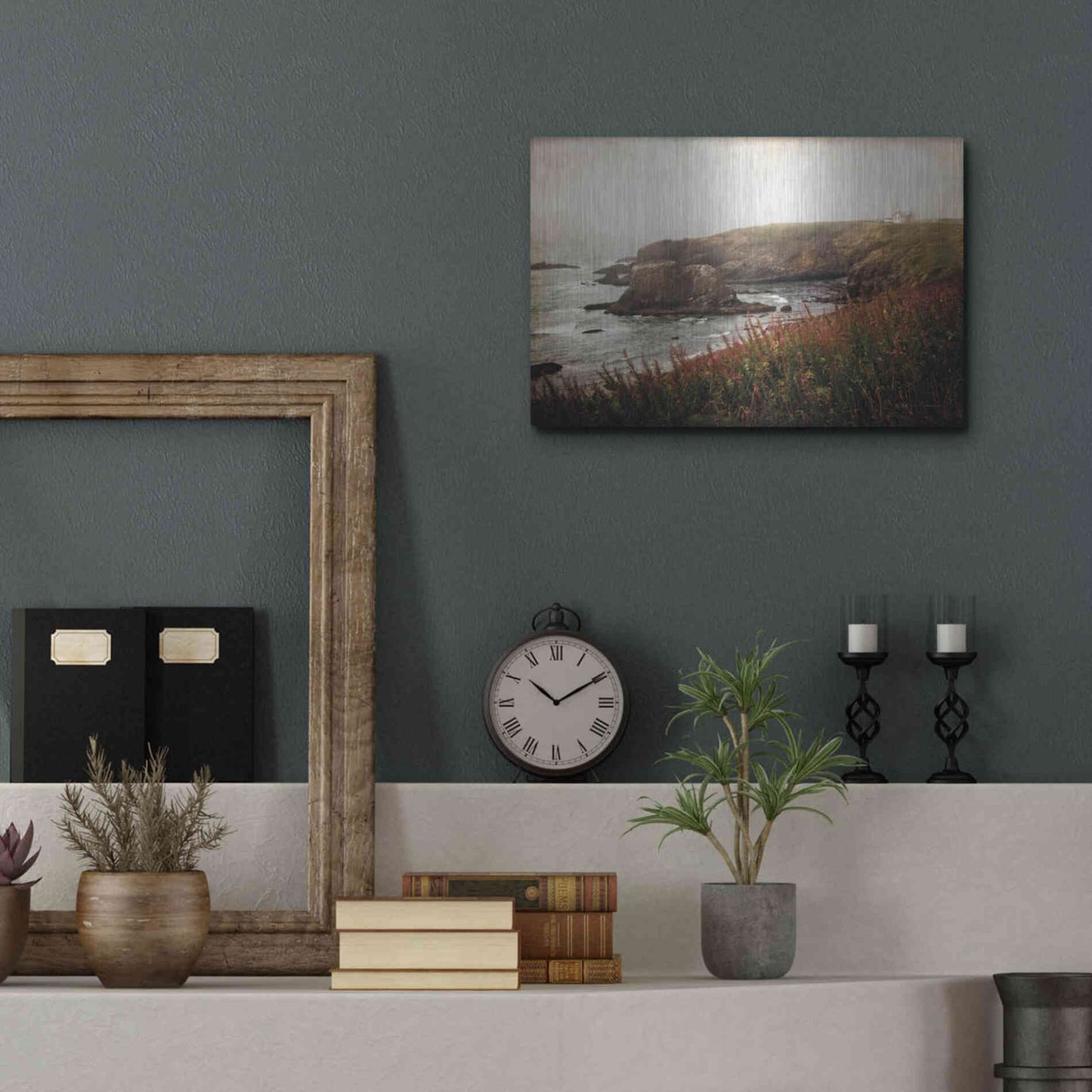 Luxe Metal Art 'Coastal Mist' by Debra Van Swearingen, Metal Wall Art,16x12