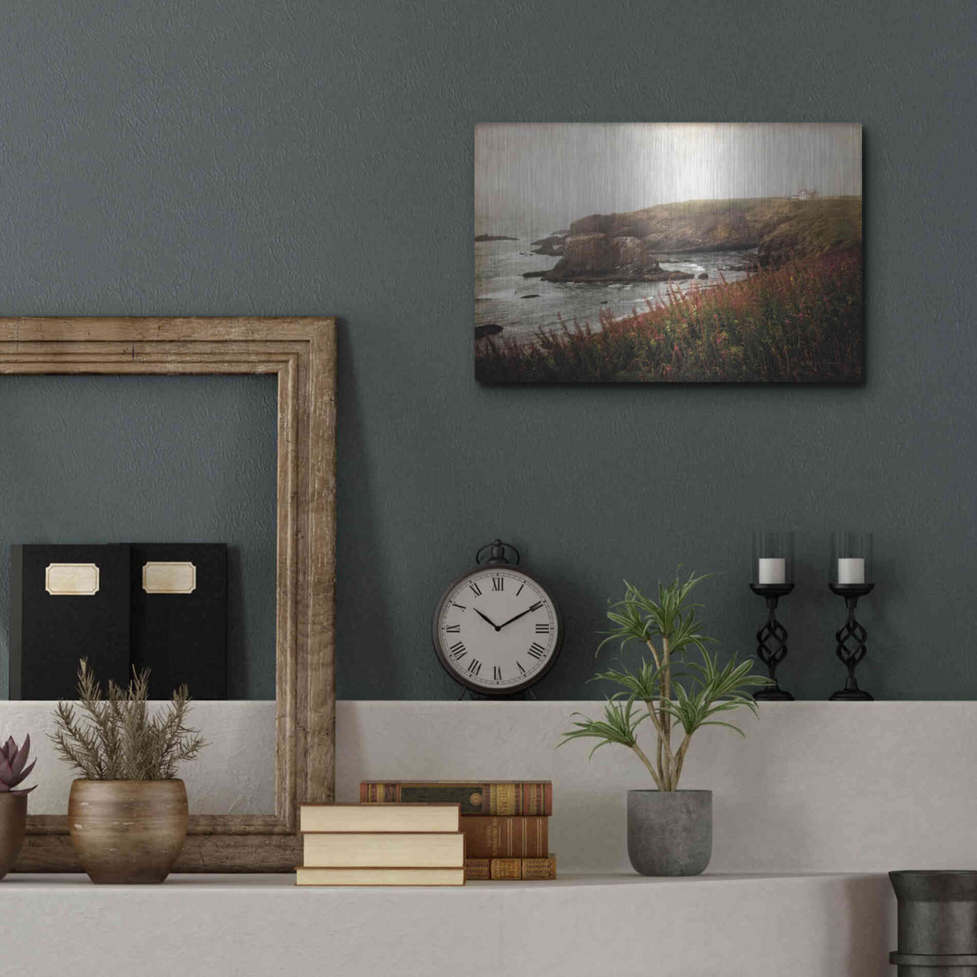 Luxe Metal Art 'Coastal Mist' by Debra Van Swearingen, Metal Wall Art,16x12