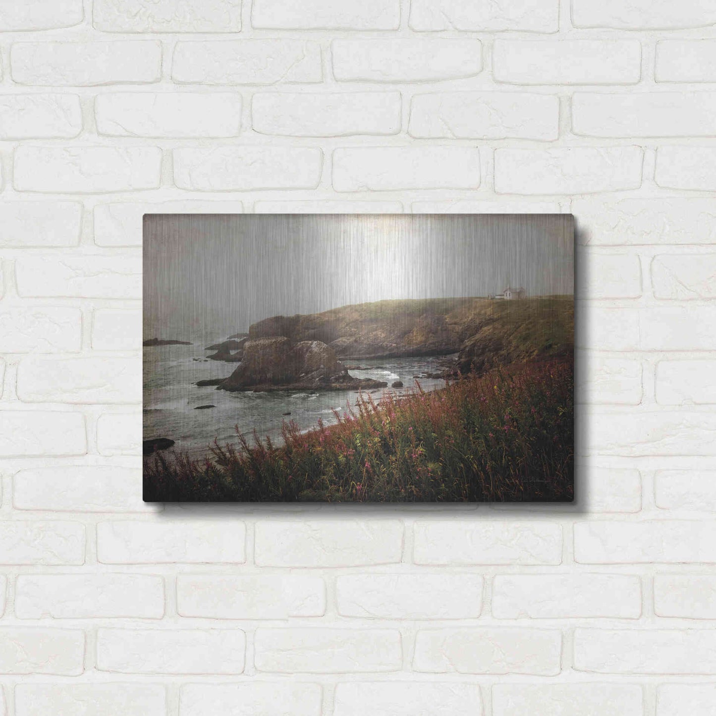 Luxe Metal Art 'Coastal Mist' by Debra Van Swearingen, Metal Wall Art,24x16