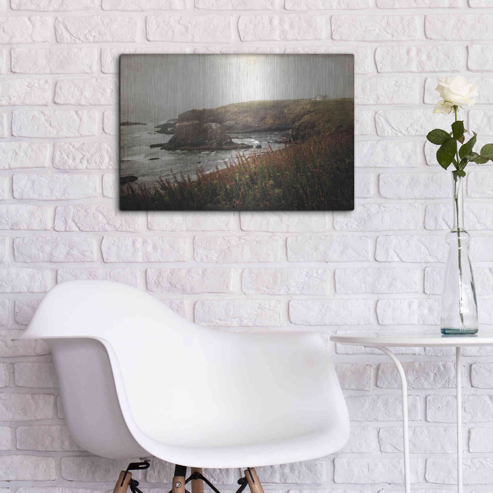 Luxe Metal Art 'Coastal Mist' by Debra Van Swearingen, Metal Wall Art,24x16