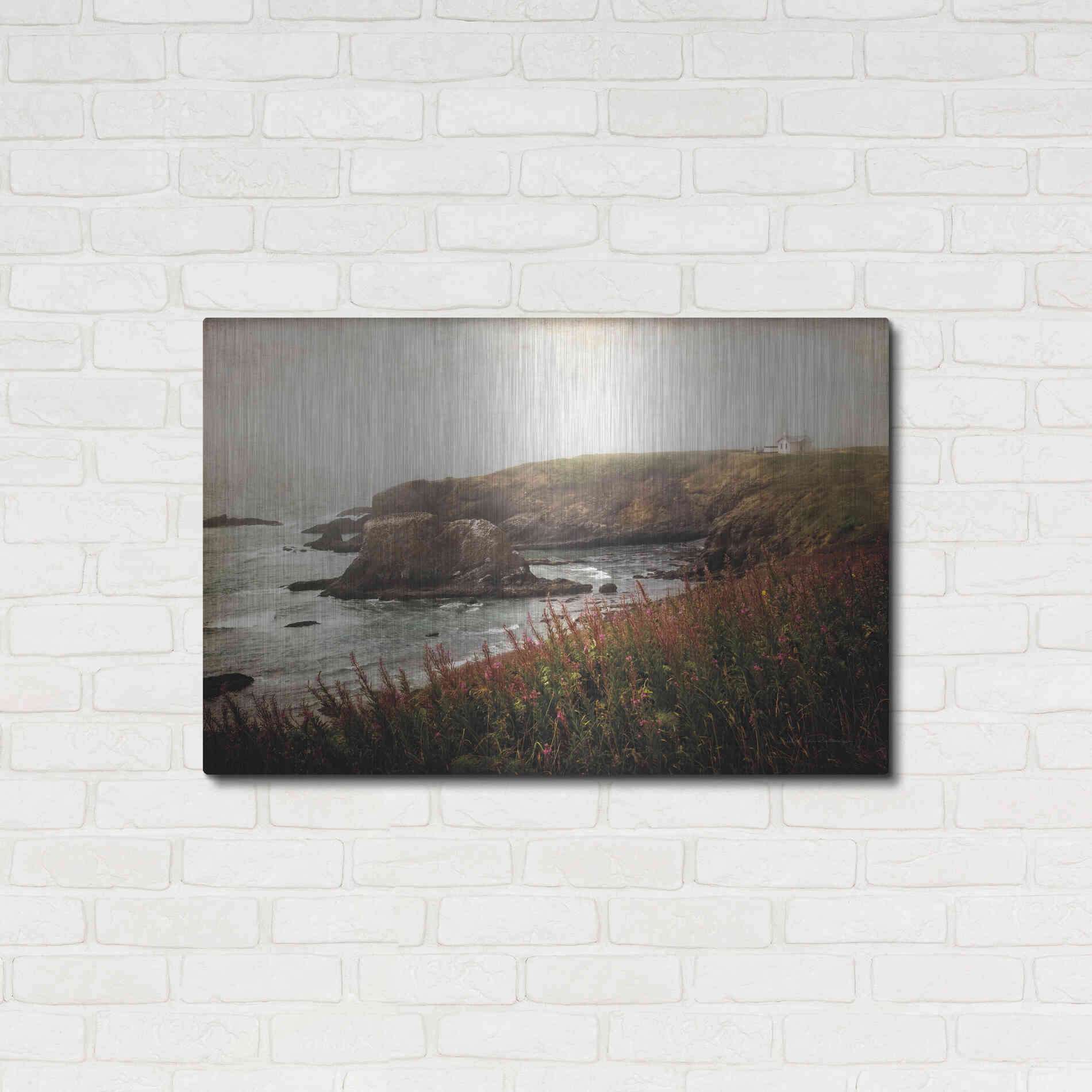 Luxe Metal Art 'Coastal Mist' by Debra Van Swearingen, Metal Wall Art,36x24