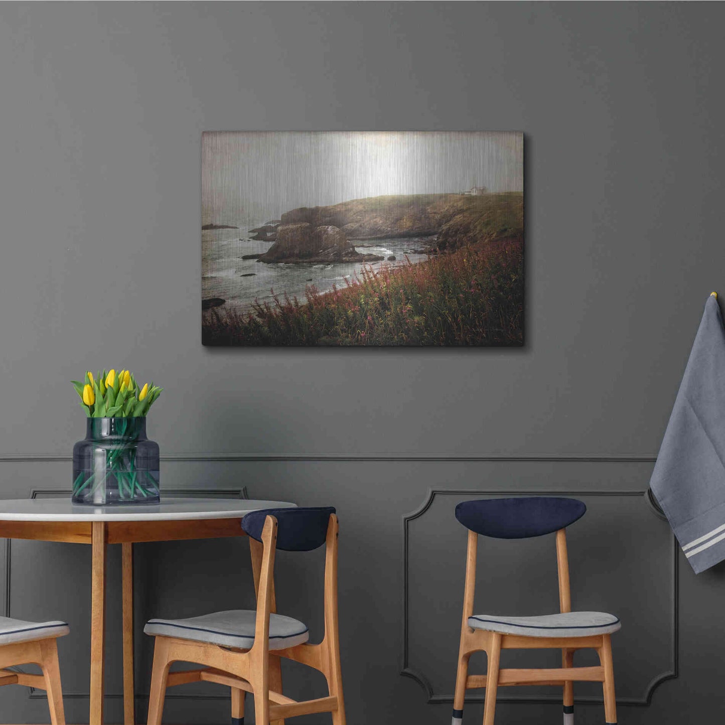 Luxe Metal Art 'Coastal Mist' by Debra Van Swearingen, Metal Wall Art,36x24