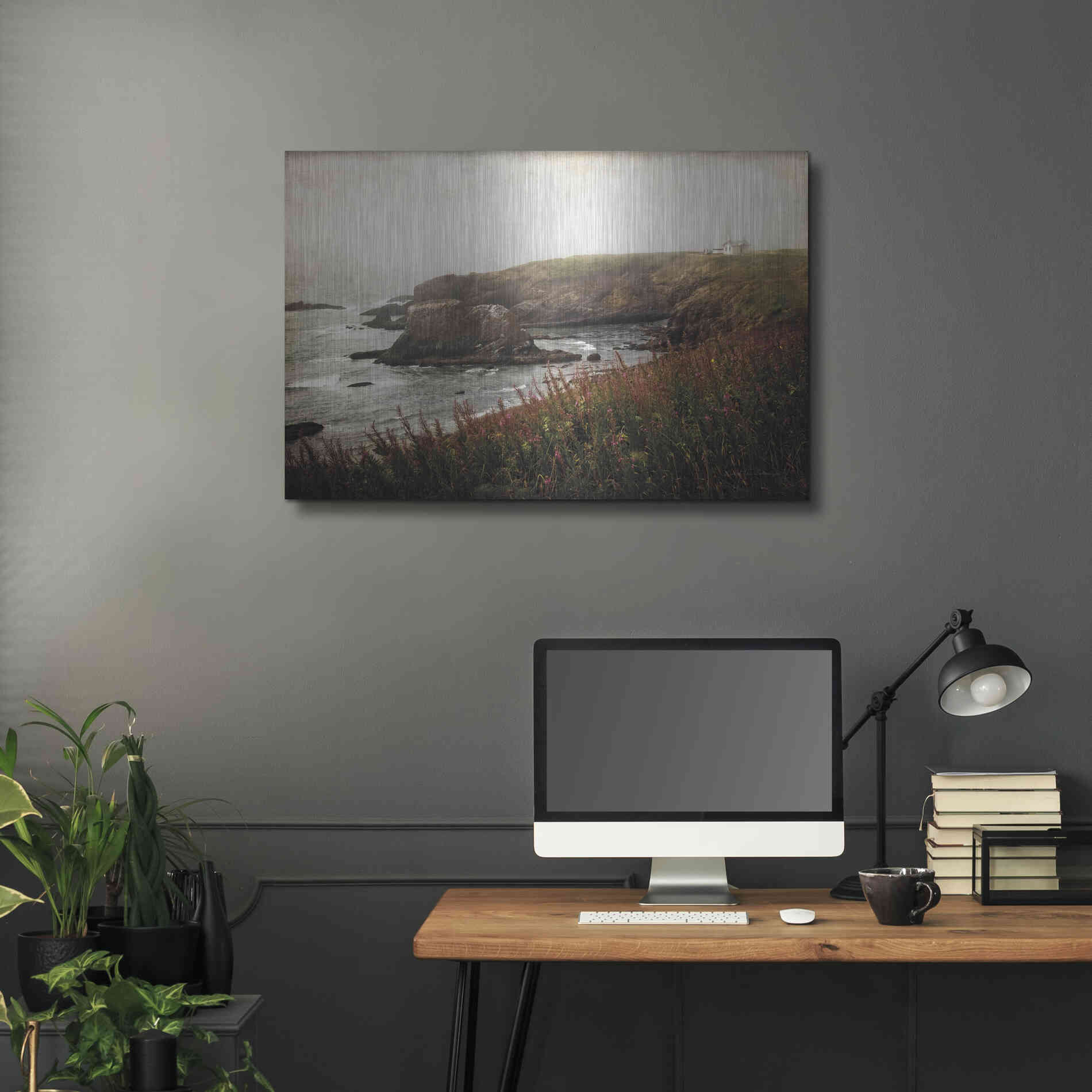 Luxe Metal Art 'Coastal Mist' by Debra Van Swearingen, Metal Wall Art,36x24