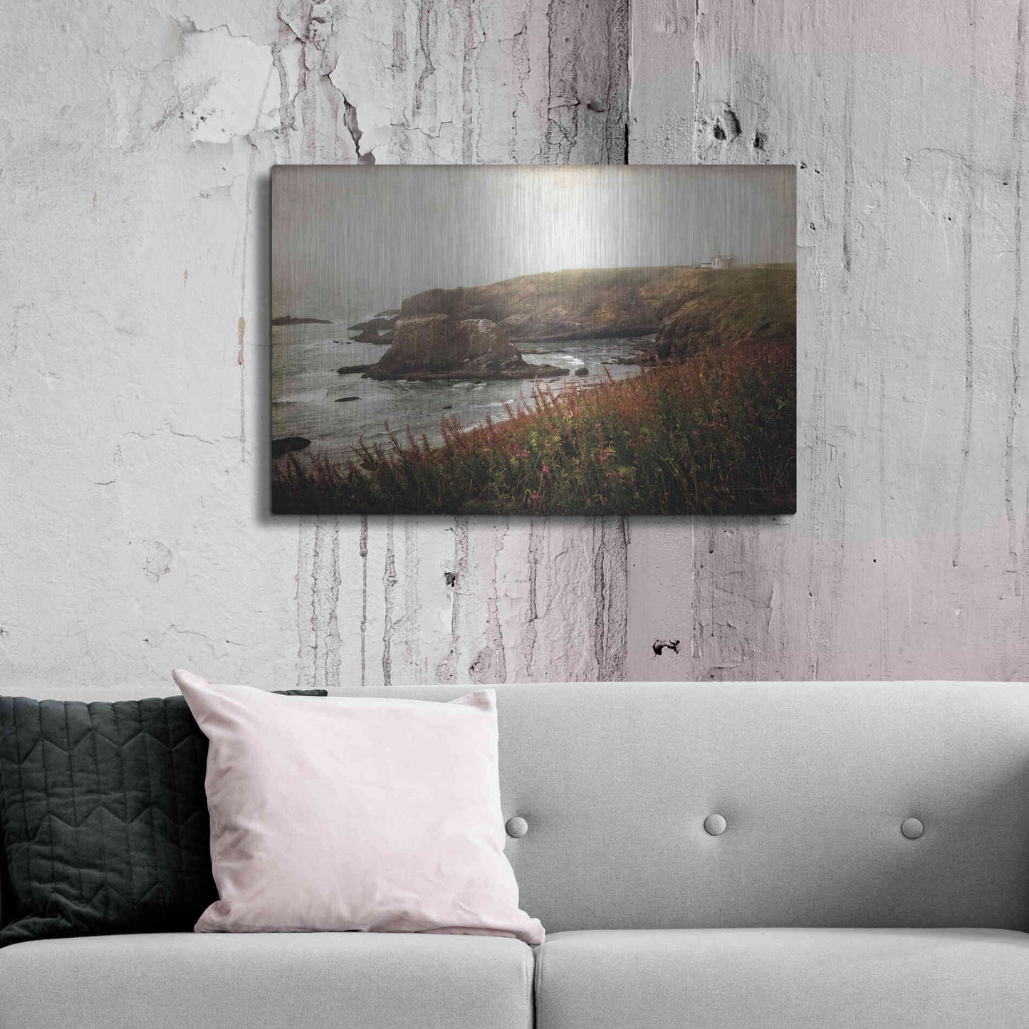 Luxe Metal Art 'Coastal Mist' by Debra Van Swearingen, Metal Wall Art,36x24