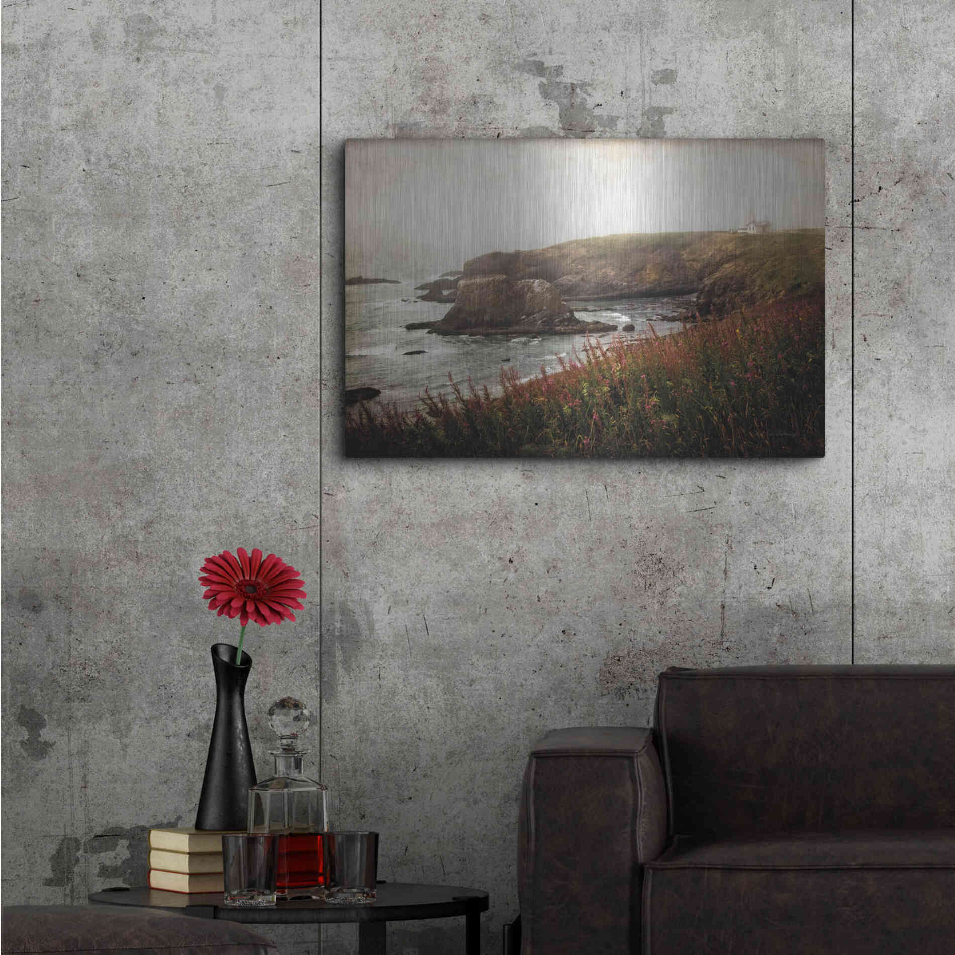 Luxe Metal Art 'Coastal Mist' by Debra Van Swearingen, Metal Wall Art,36x24