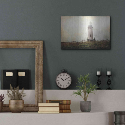 Luxe Metal Art 'Lonely Lighthouse II' by Debra Van Swearingen, Metal Wall Art,16x12