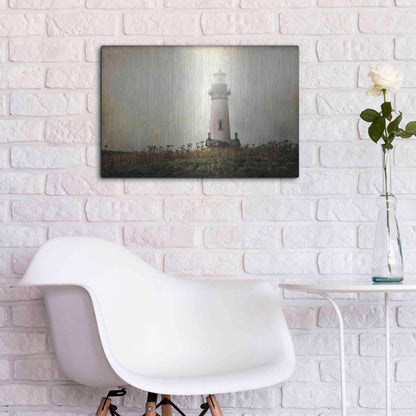Luxe Metal Art 'Lonely Lighthouse II' by Debra Van Swearingen, Metal Wall Art,24x16