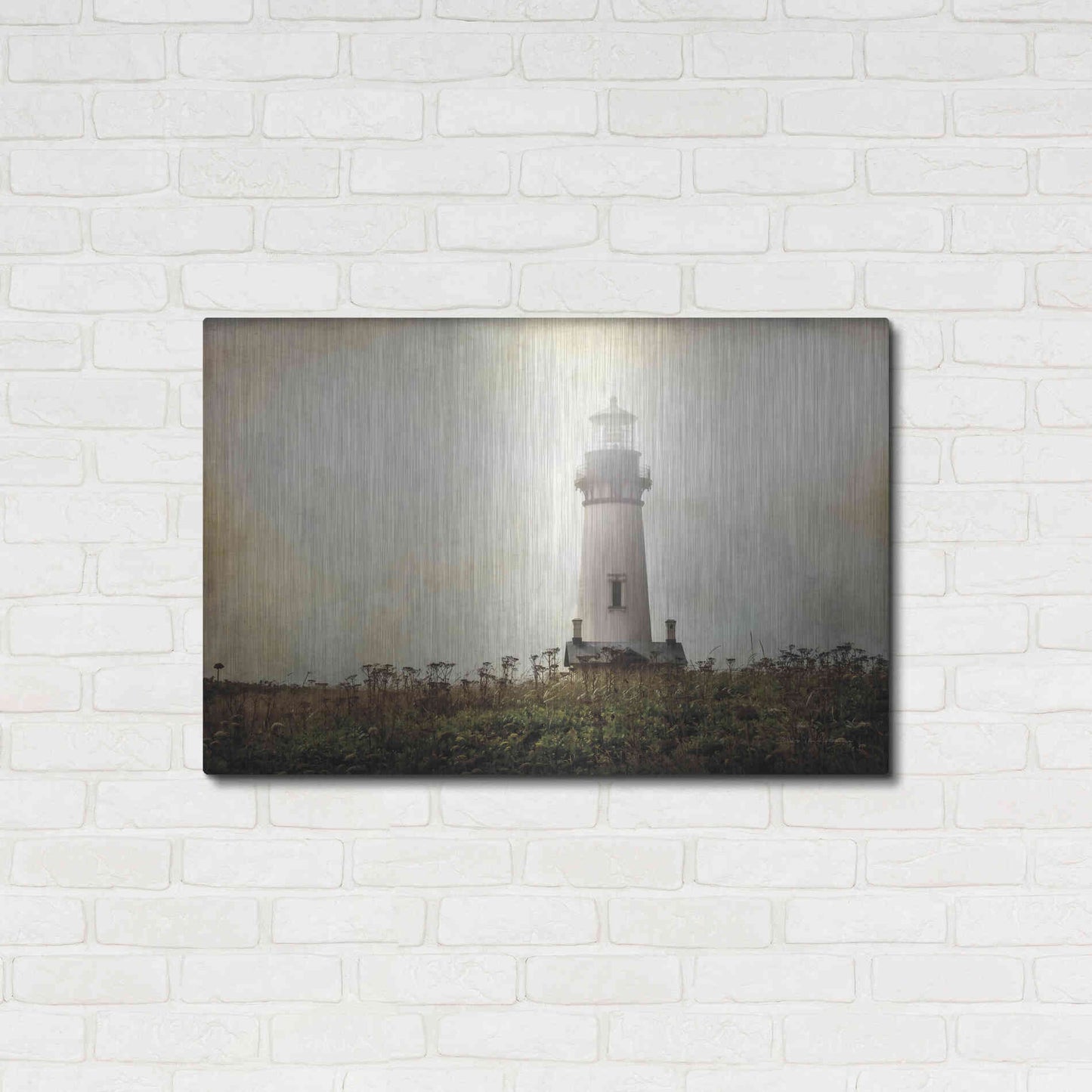 Luxe Metal Art 'Lonely Lighthouse II' by Debra Van Swearingen, Metal Wall Art,36x24