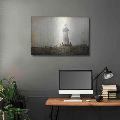 Luxe Metal Art 'Lonely Lighthouse II' by Debra Van Swearingen, Metal Wall Art,36x24