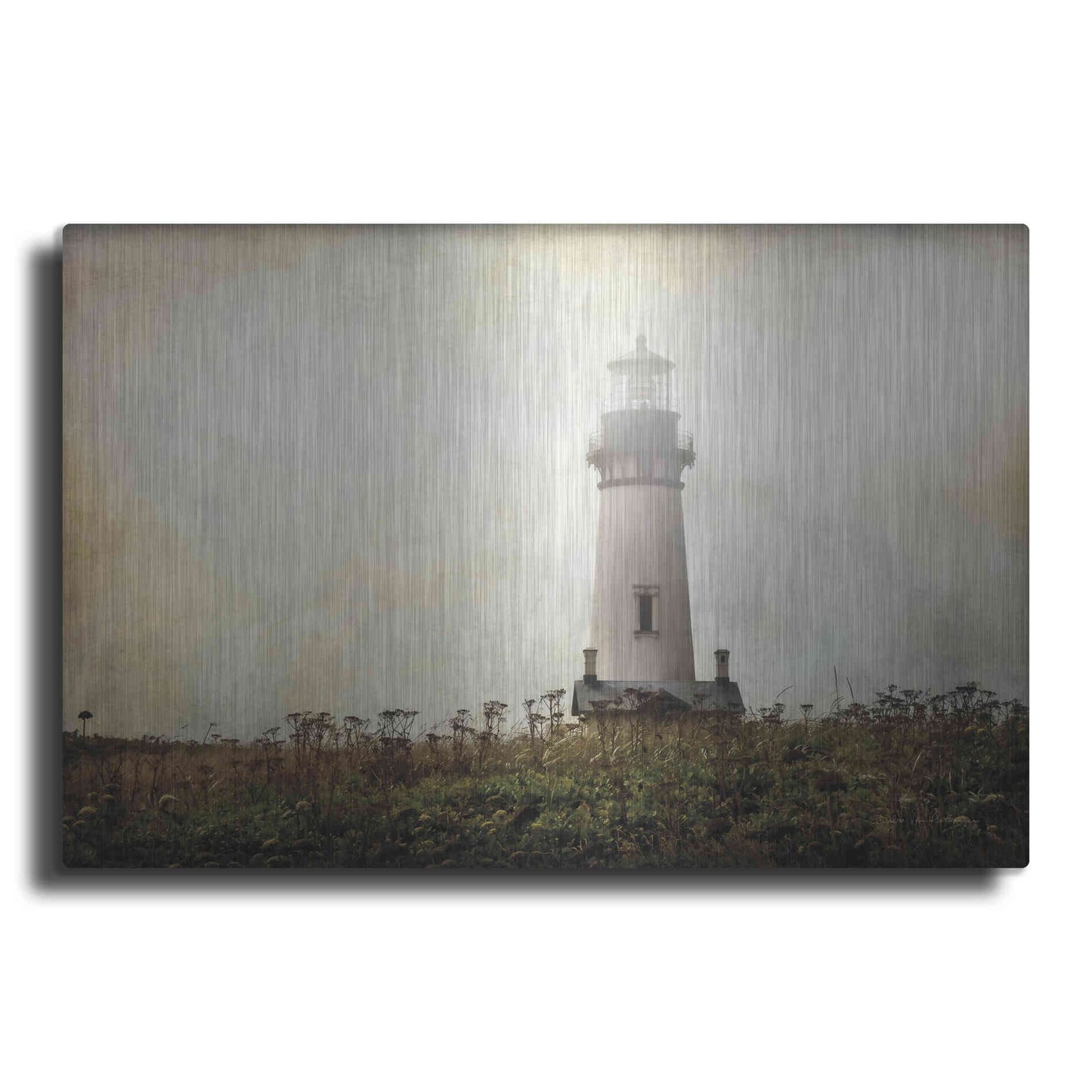 Luxe Metal Art 'Lonely Lighthouse II' by Debra Van Swearingen, Metal Wall Art