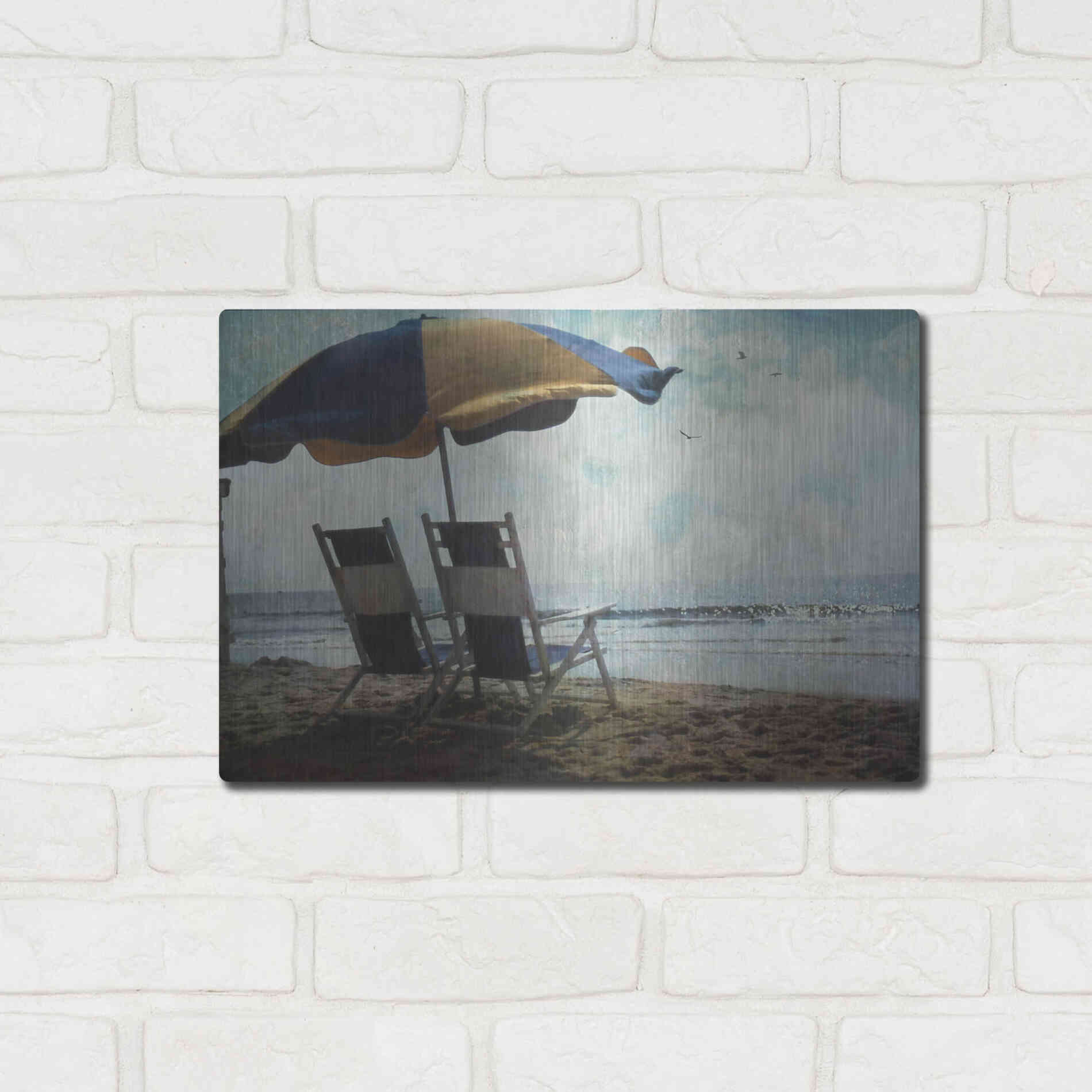 Luxe Metal Art 'Sea For Two' by Debra Van Swearingen, Metal Wall Art,16x12