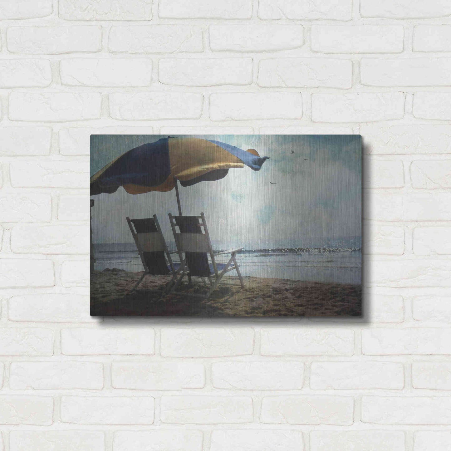 Luxe Metal Art 'Sea For Two' by Debra Van Swearingen, Metal Wall Art,24x16