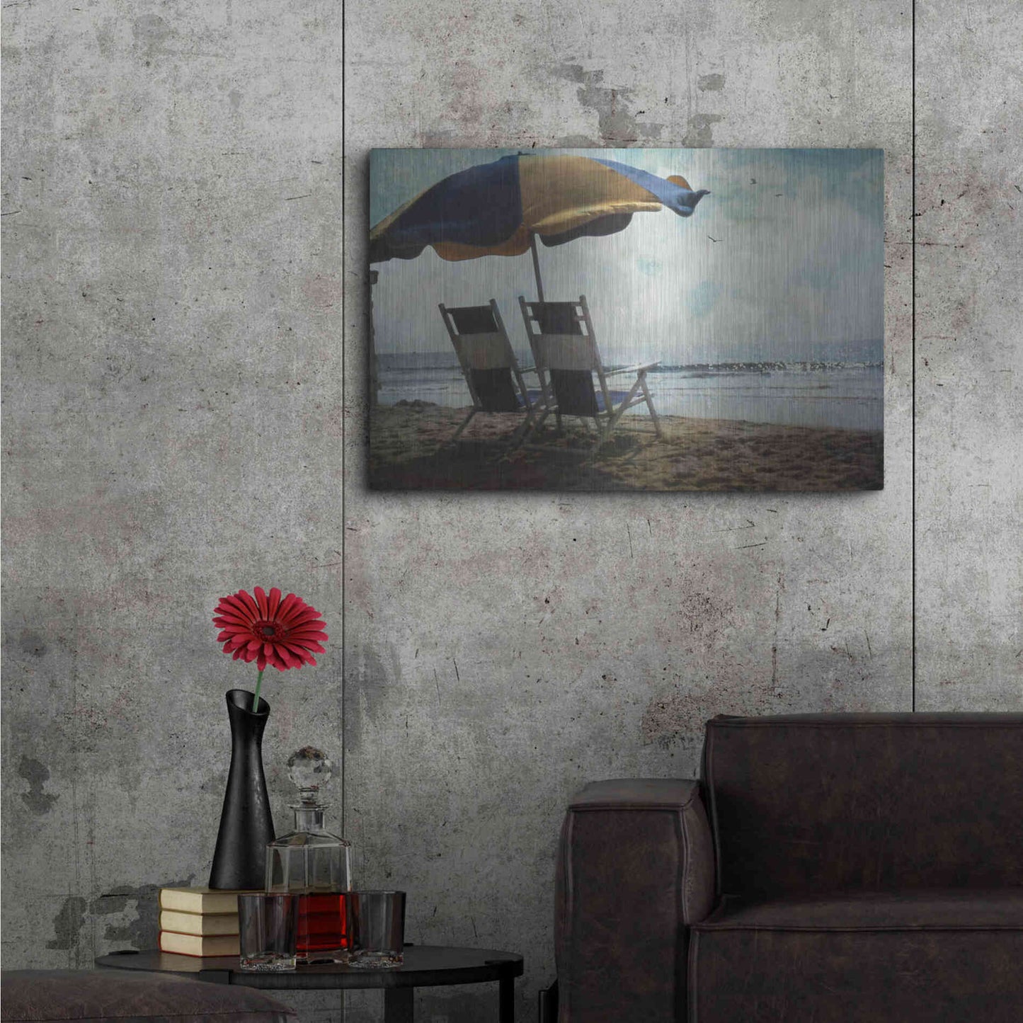Luxe Metal Art 'Sea For Two' by Debra Van Swearingen, Metal Wall Art,36x24