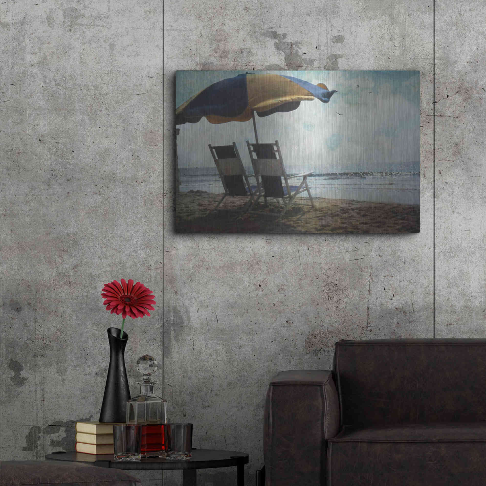 Luxe Metal Art 'Sea For Two' by Debra Van Swearingen, Metal Wall Art,36x24