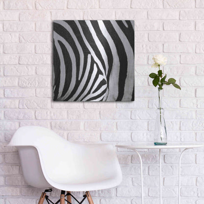 Luxe Metal Art 'Zebra IV' by Debra Van Swearingen, Metal Wall Art,24x24