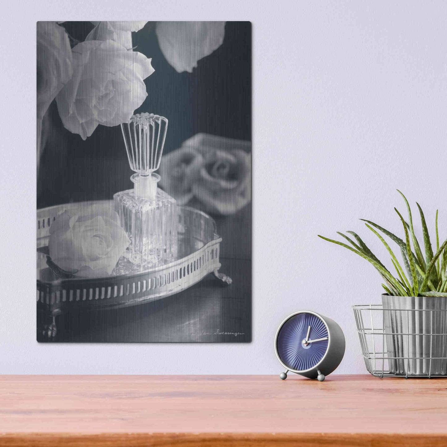 Luxe Metal Art 'Vintage Vanity I' by Debra Van Swearingen, Metal Wall Art,12x16