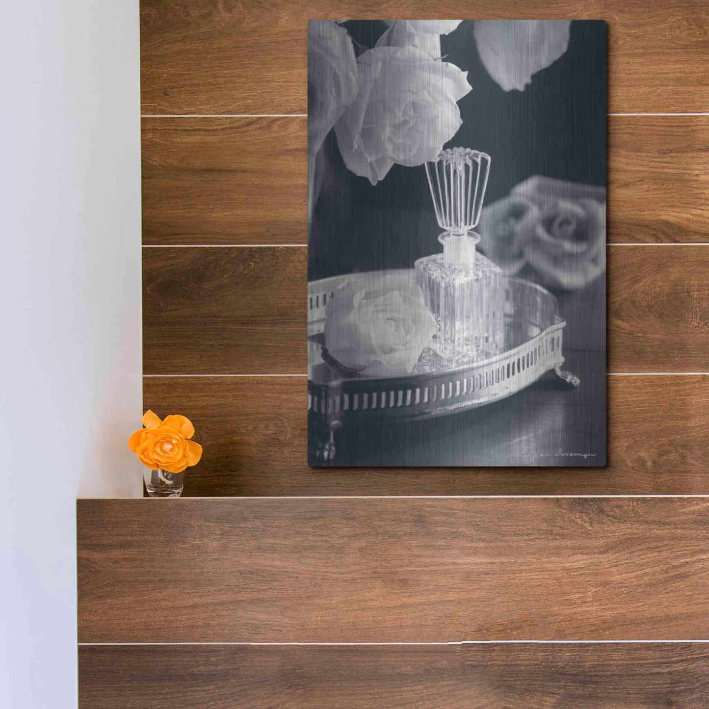 Luxe Metal Art 'Vintage Vanity I' by Debra Van Swearingen, Metal Wall Art,12x16