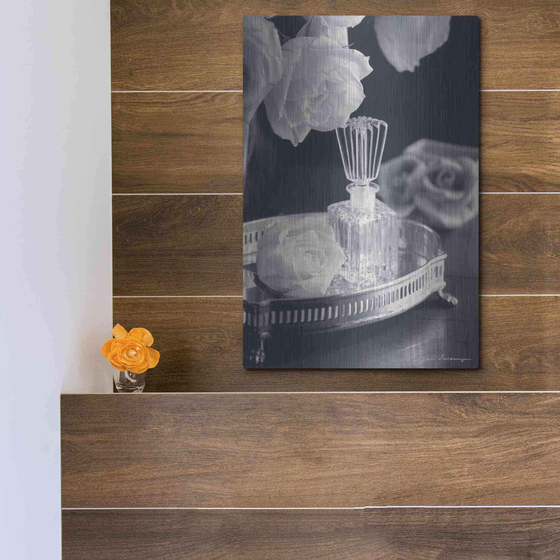 Luxe Metal Art 'Vintage Vanity I' by Debra Van Swearingen, Metal Wall Art,12x16