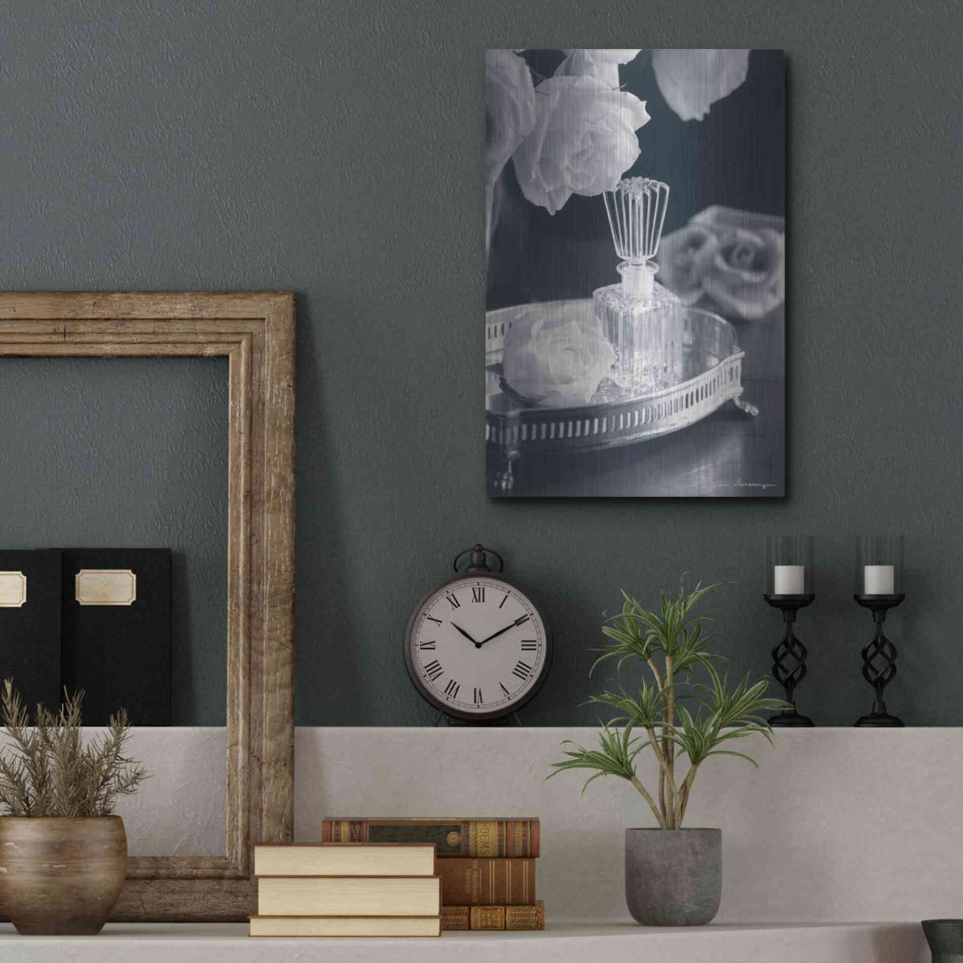 Luxe Metal Art 'Vintage Vanity I' by Debra Van Swearingen, Metal Wall Art,12x16