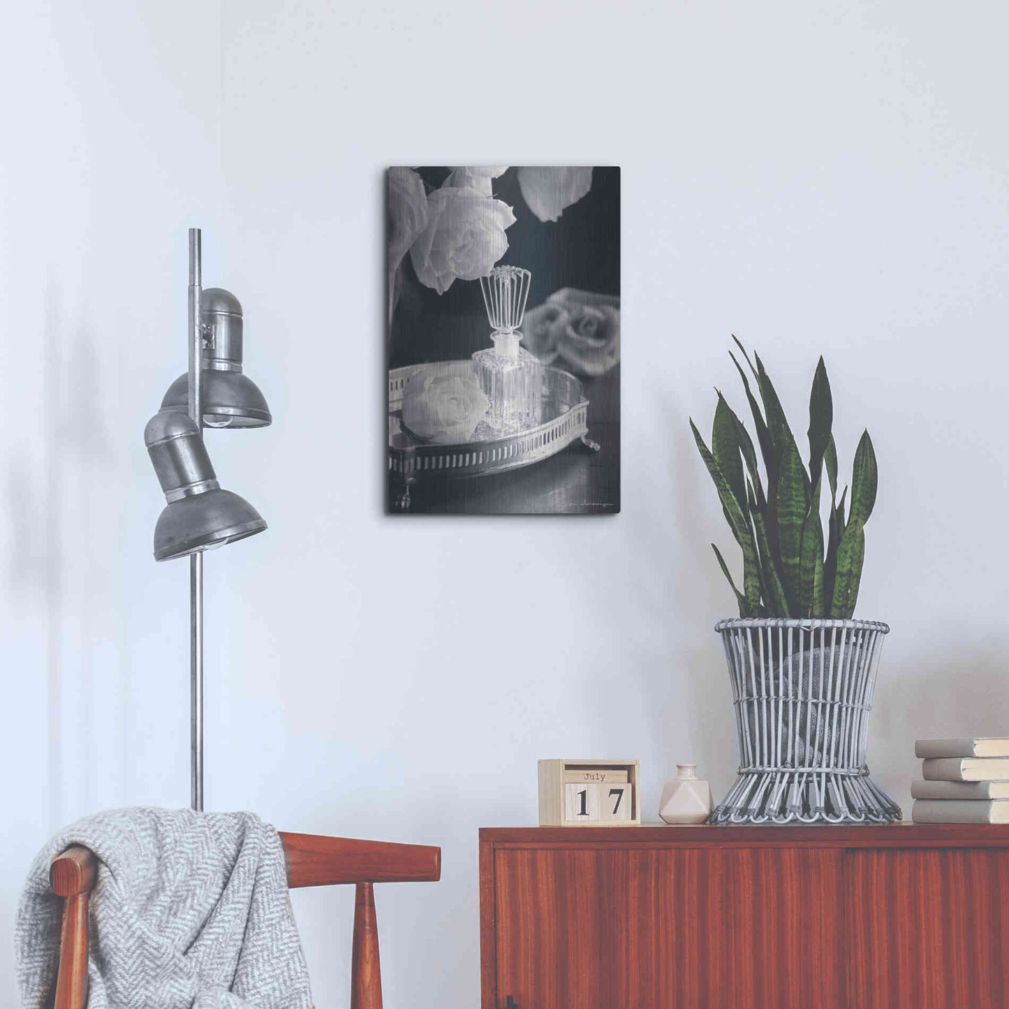 Luxe Metal Art 'Vintage Vanity I' by Debra Van Swearingen, Metal Wall Art,16x24