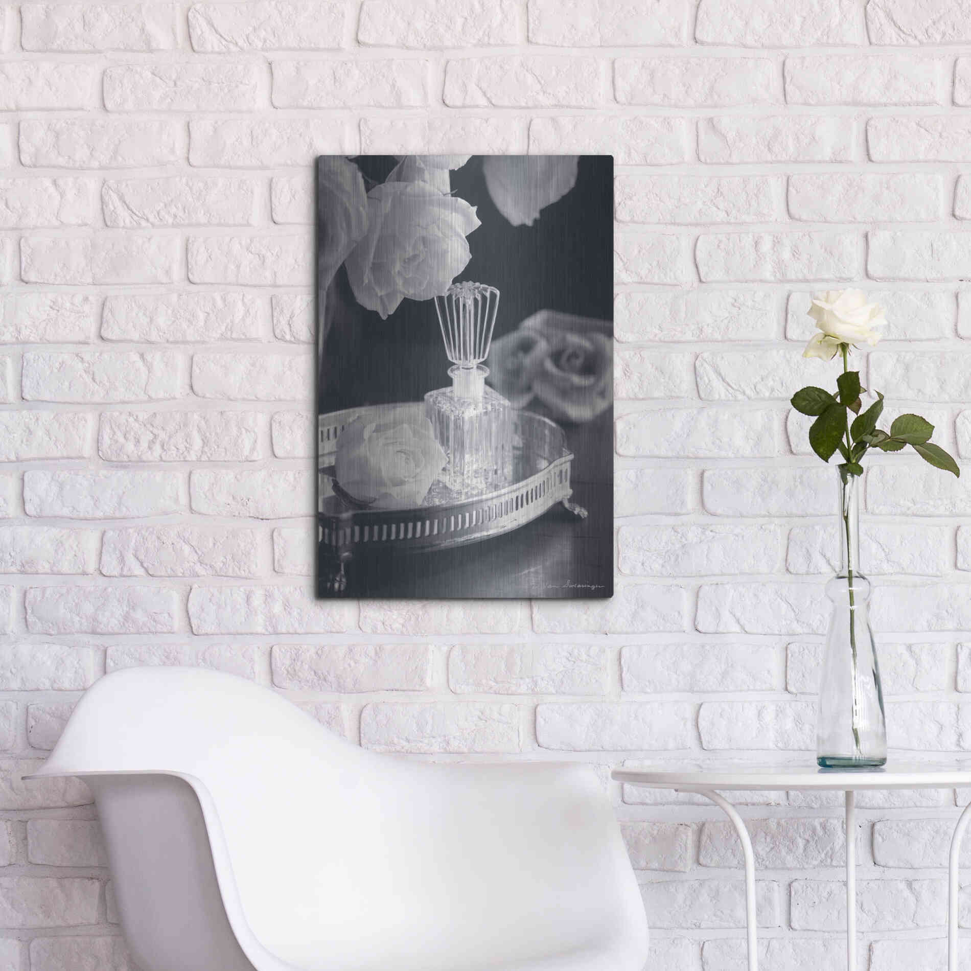 Luxe Metal Art 'Vintage Vanity I' by Debra Van Swearingen, Metal Wall Art,16x24