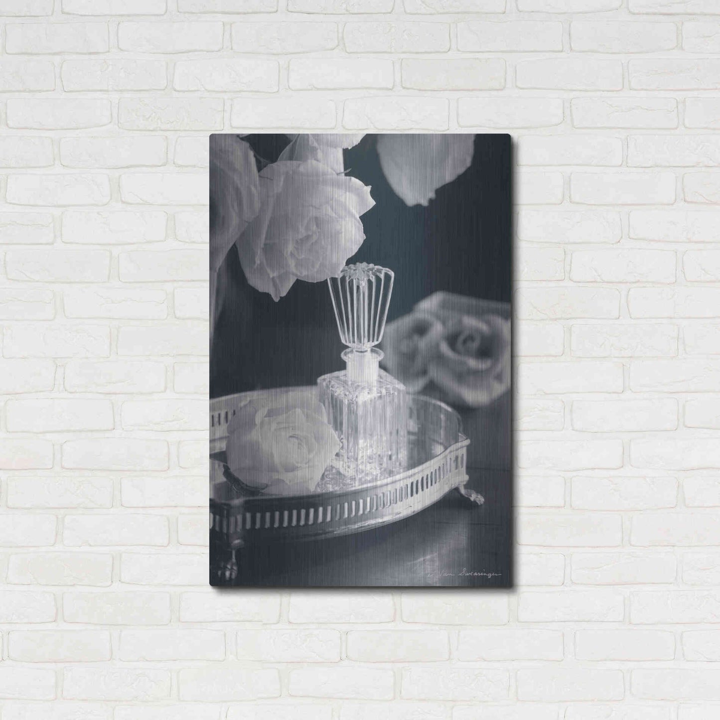 Luxe Metal Art 'Vintage Vanity I' by Debra Van Swearingen, Metal Wall Art,24x36