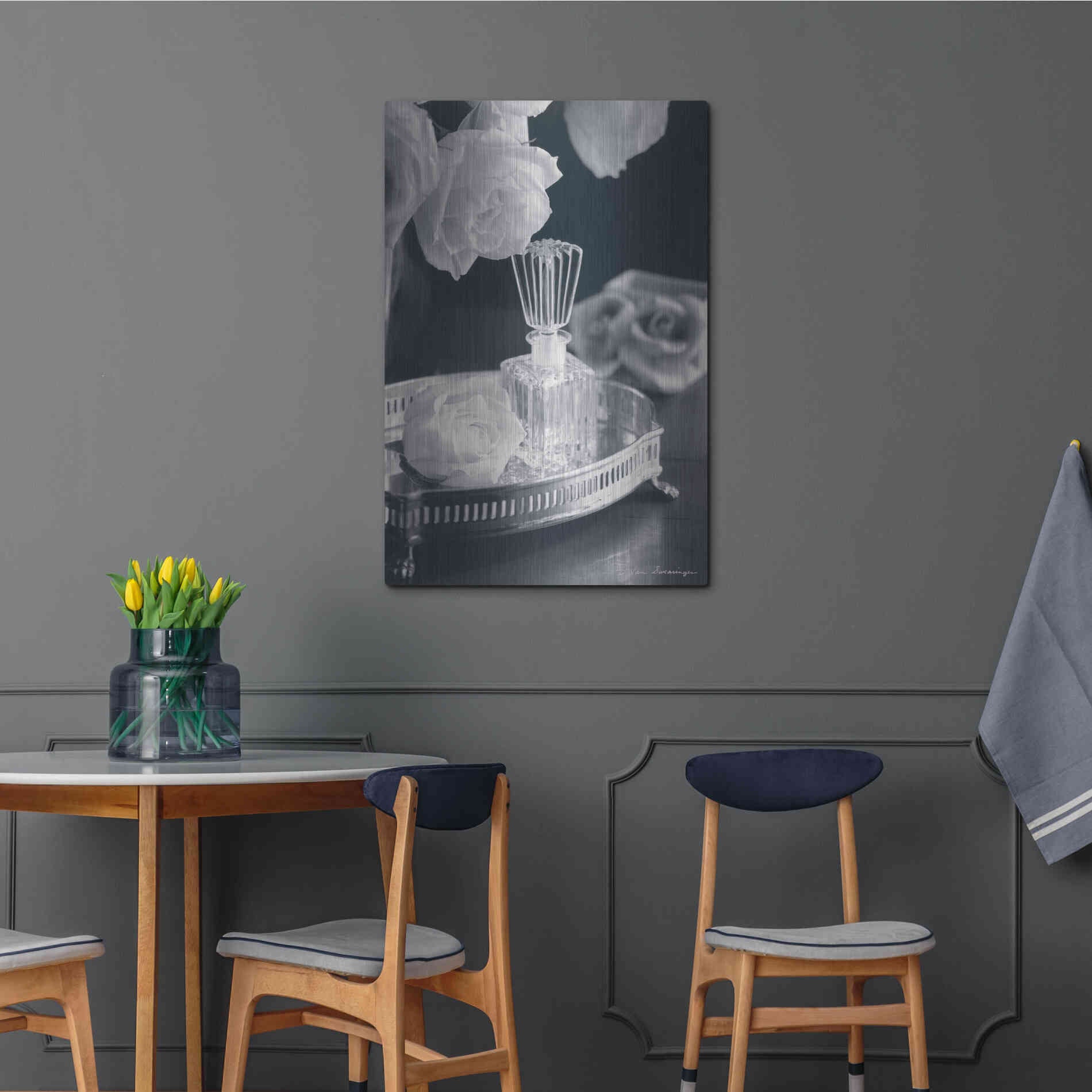 Luxe Metal Art 'Vintage Vanity I' by Debra Van Swearingen, Metal Wall Art,24x36