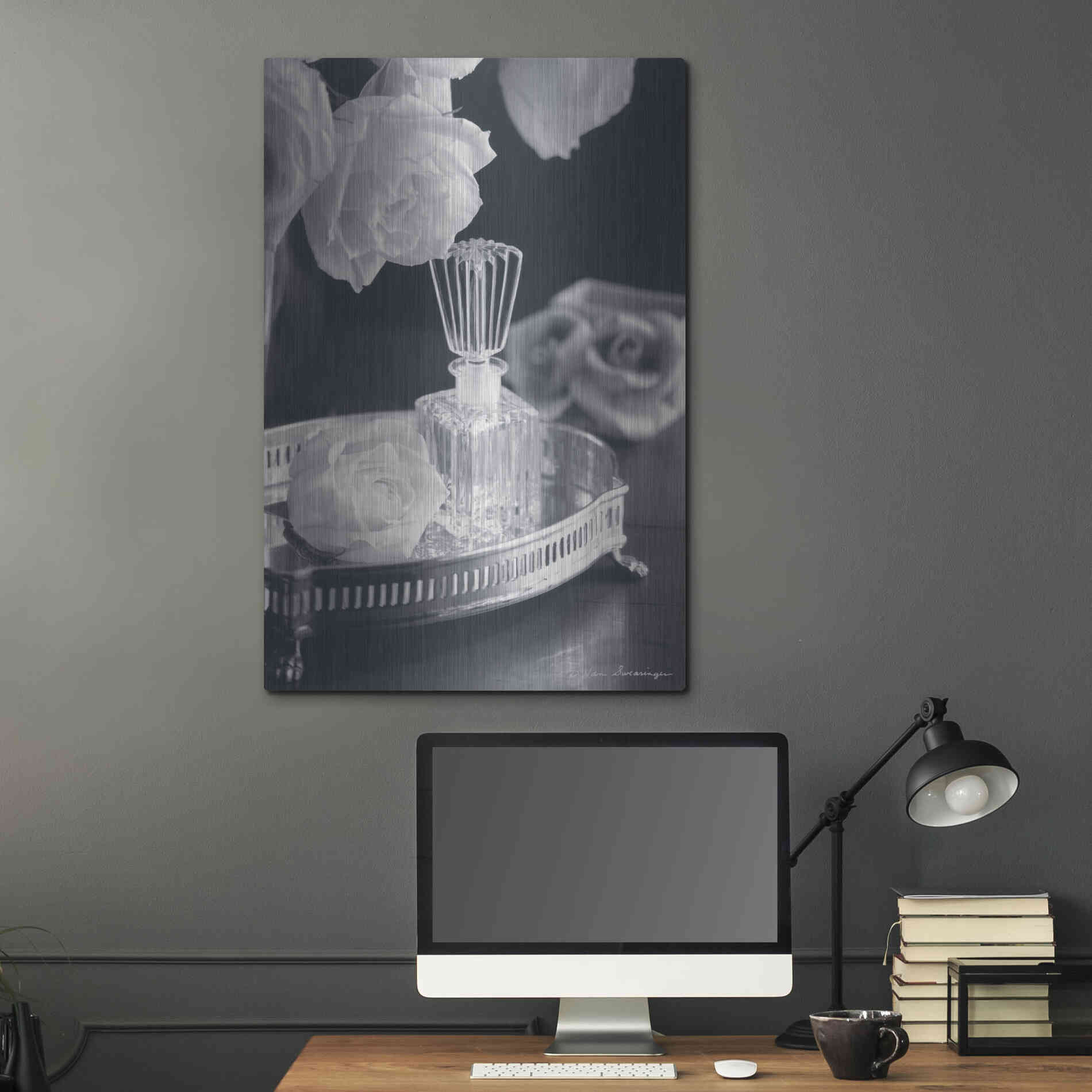 Luxe Metal Art 'Vintage Vanity I' by Debra Van Swearingen, Metal Wall Art,24x36