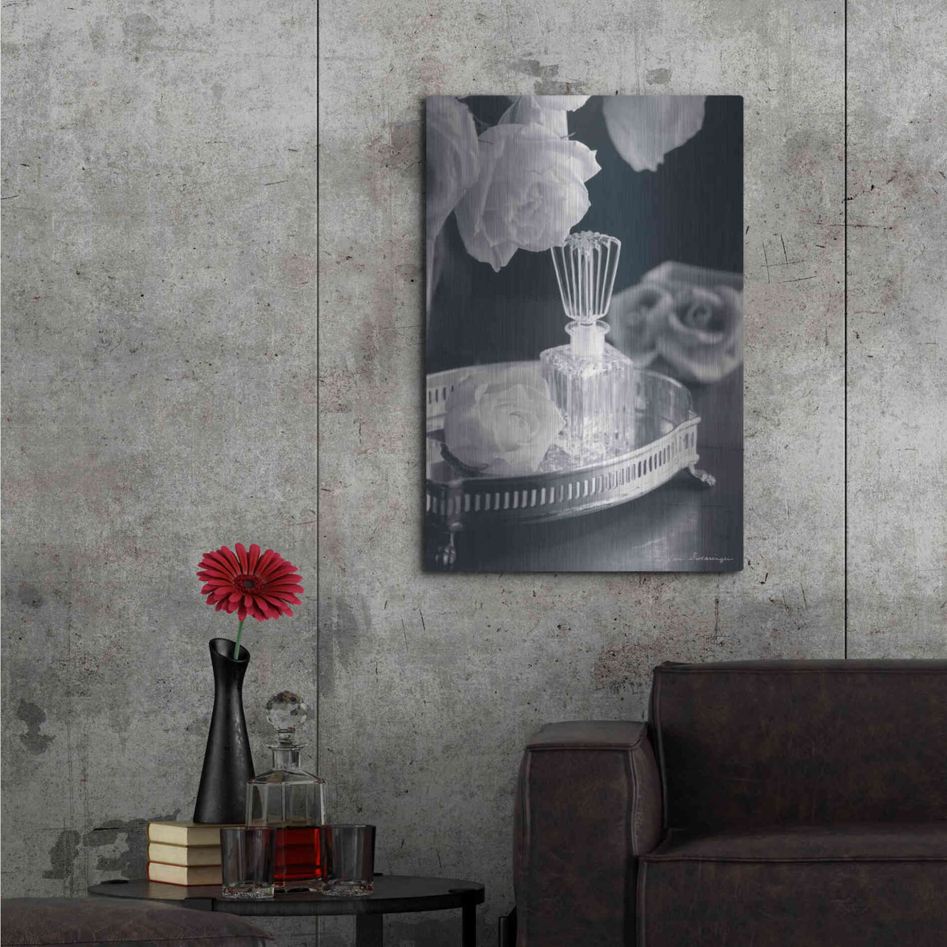 Luxe Metal Art 'Vintage Vanity I' by Debra Van Swearingen, Metal Wall Art,24x36