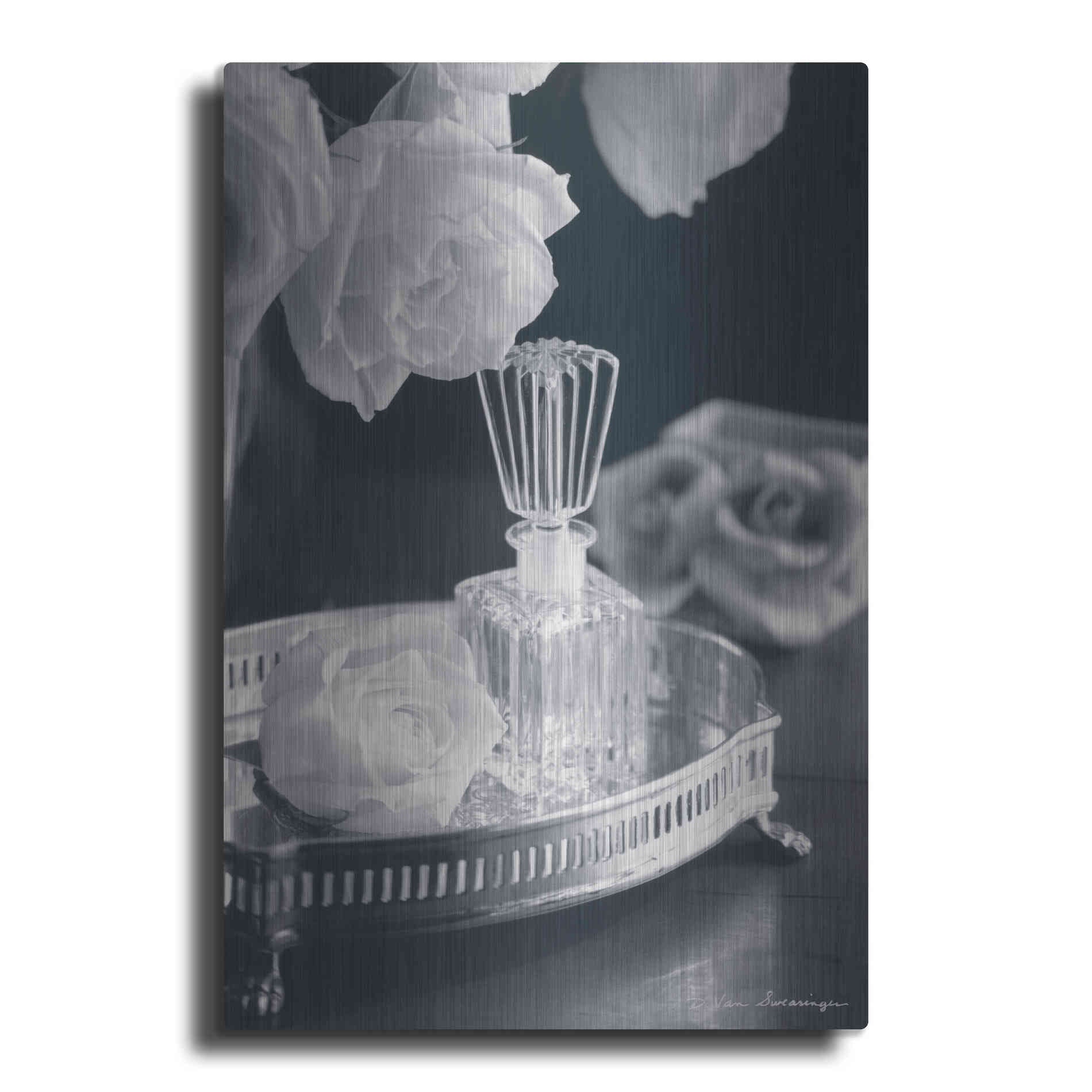 Luxe Metal Art 'Vintage Vanity I' by Debra Van Swearingen, Metal Wall Art