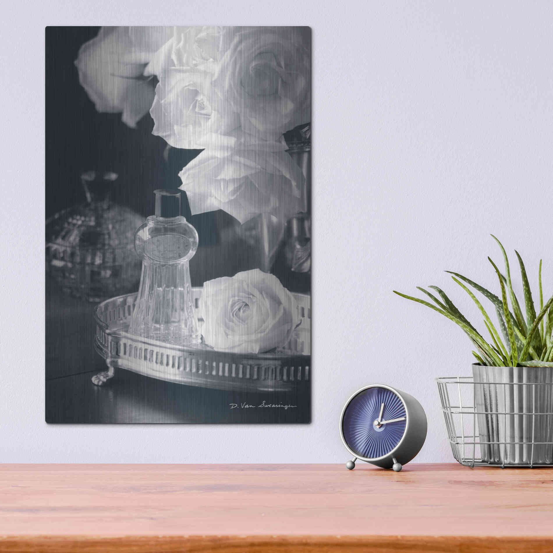 Luxe Metal Art 'Vintage Vanity II' by Debra Van Swearingen, Metal Wall Art,12x16