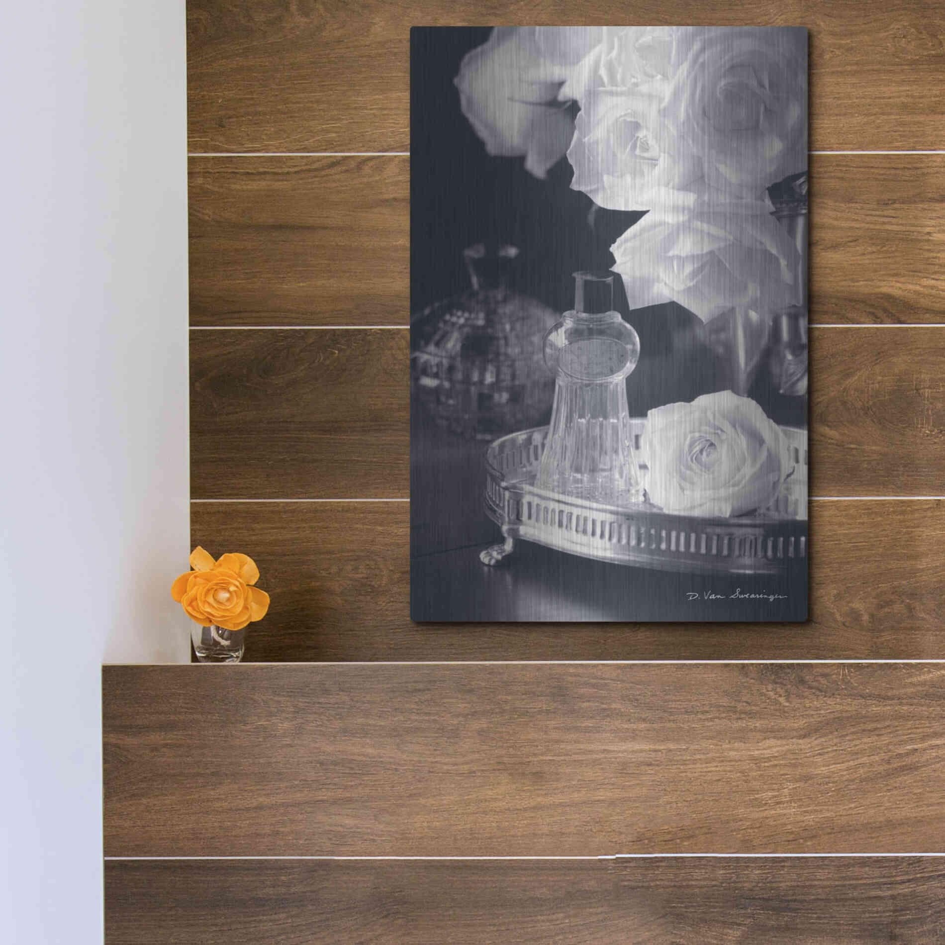 Luxe Metal Art 'Vintage Vanity II' by Debra Van Swearingen, Metal Wall Art,12x16