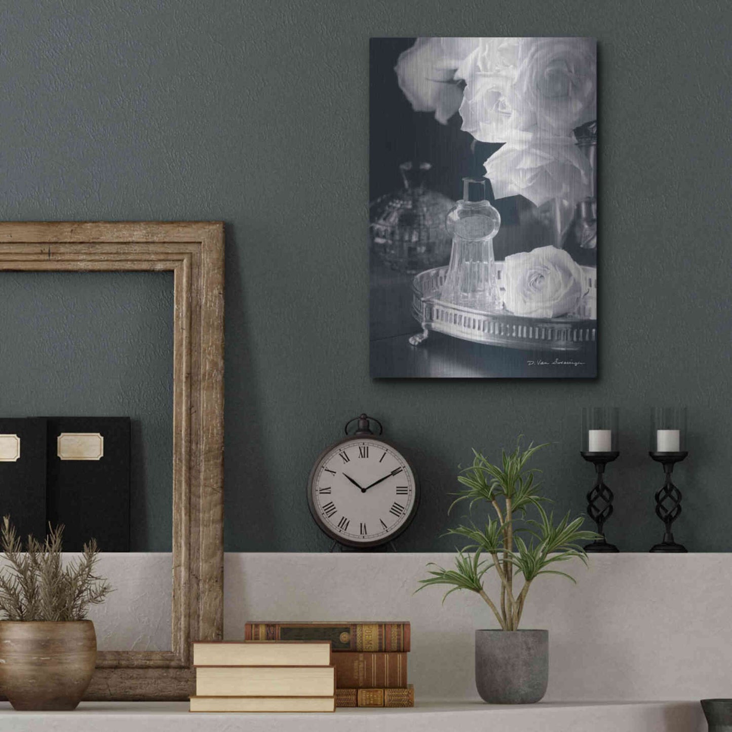 Luxe Metal Art 'Vintage Vanity II' by Debra Van Swearingen, Metal Wall Art,12x16