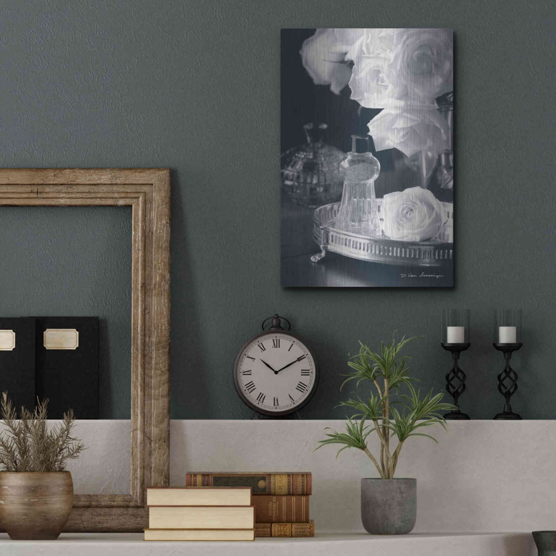 Luxe Metal Art 'Vintage Vanity II' by Debra Van Swearingen, Metal Wall Art,12x16