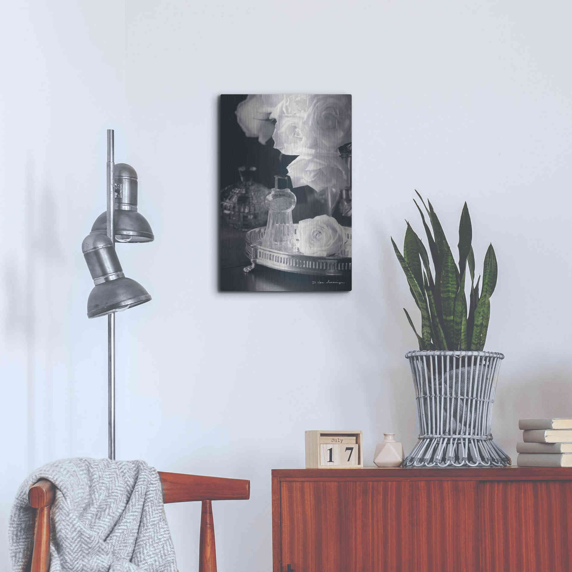 Luxe Metal Art 'Vintage Vanity II' by Debra Van Swearingen, Metal Wall Art,16x24