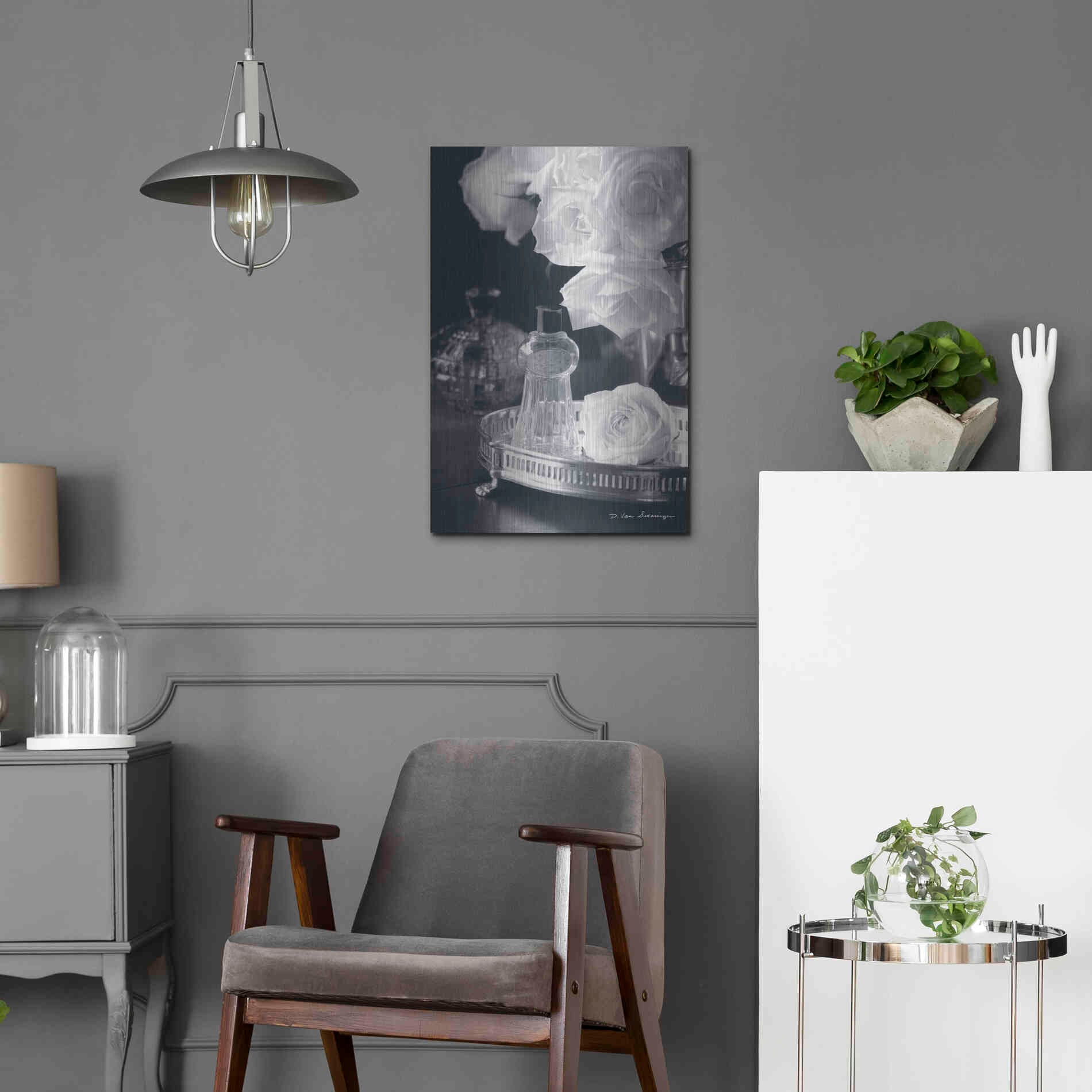 Luxe Metal Art 'Vintage Vanity II' by Debra Van Swearingen, Metal Wall Art,16x24